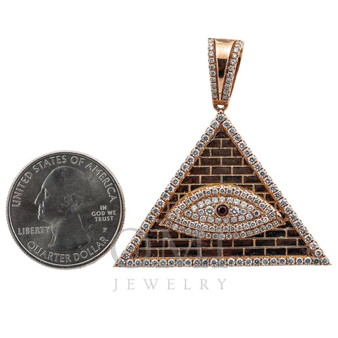 14K Rose Gold Eye of Providence Pendant with 1.92 CT Diamonds