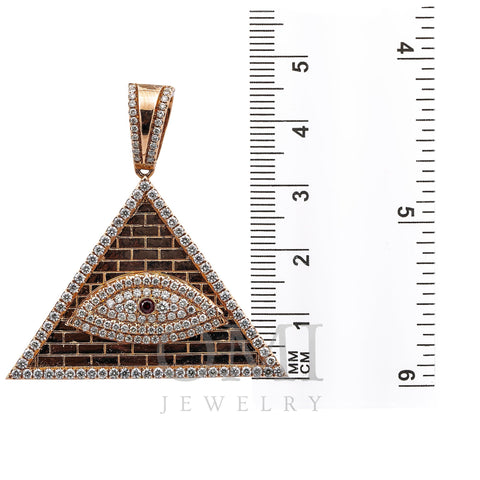 Unisex 14K Yellow Gold Eye of Providence Pendant with 1.92 CT Diamonds