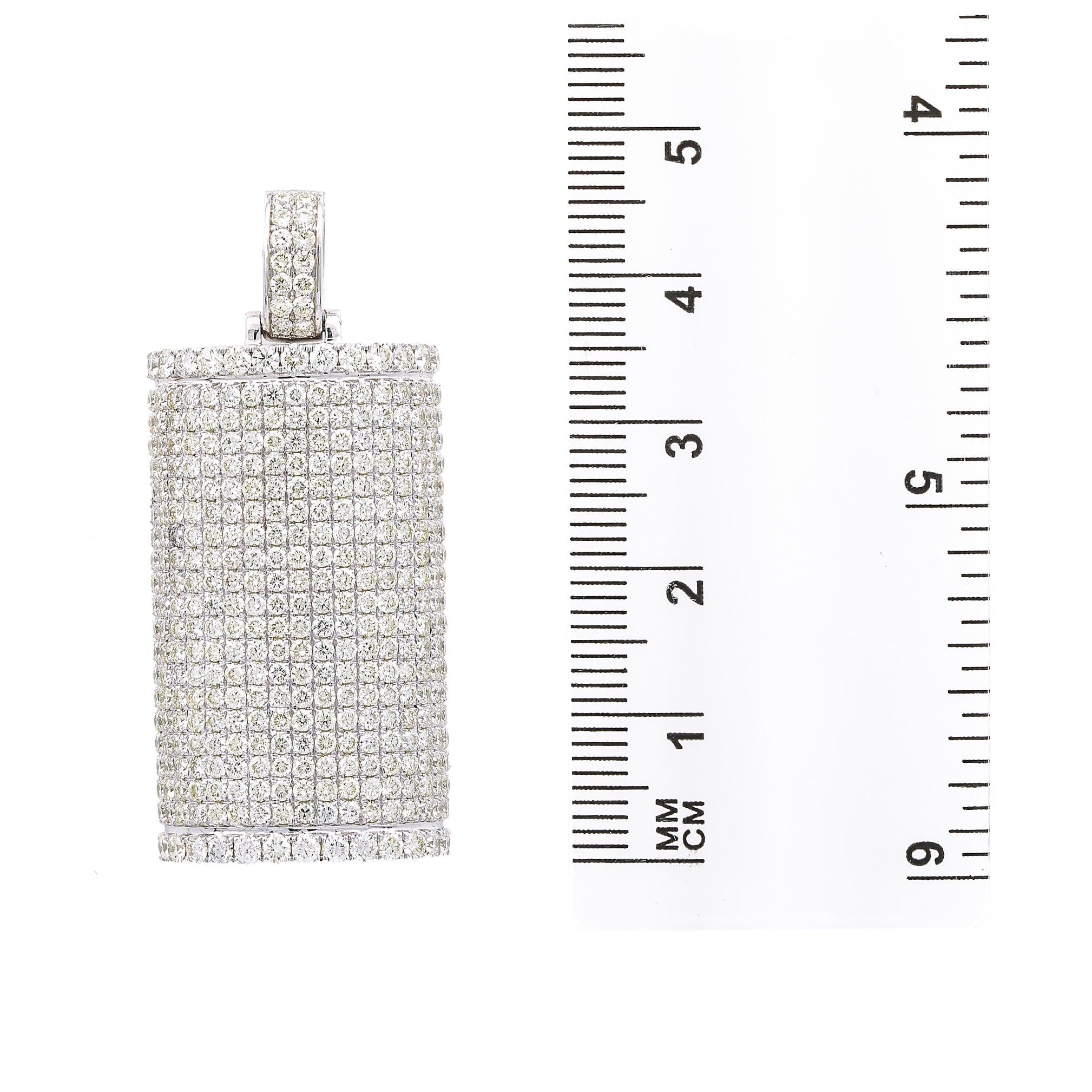 Unisex 14K White Gold Pendant with 6.73 CT Diamonds