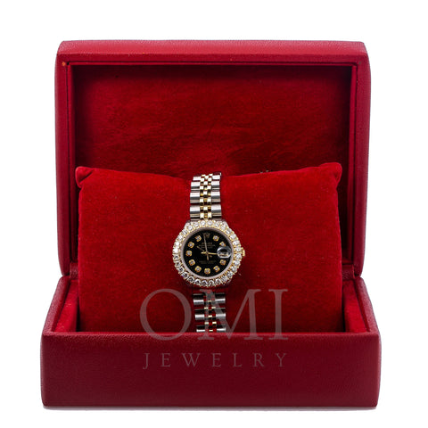 Rolex DateJust Diamond Watch, 26mm, Black Diamond Dial With Two Tone Jubilee Bracelet
