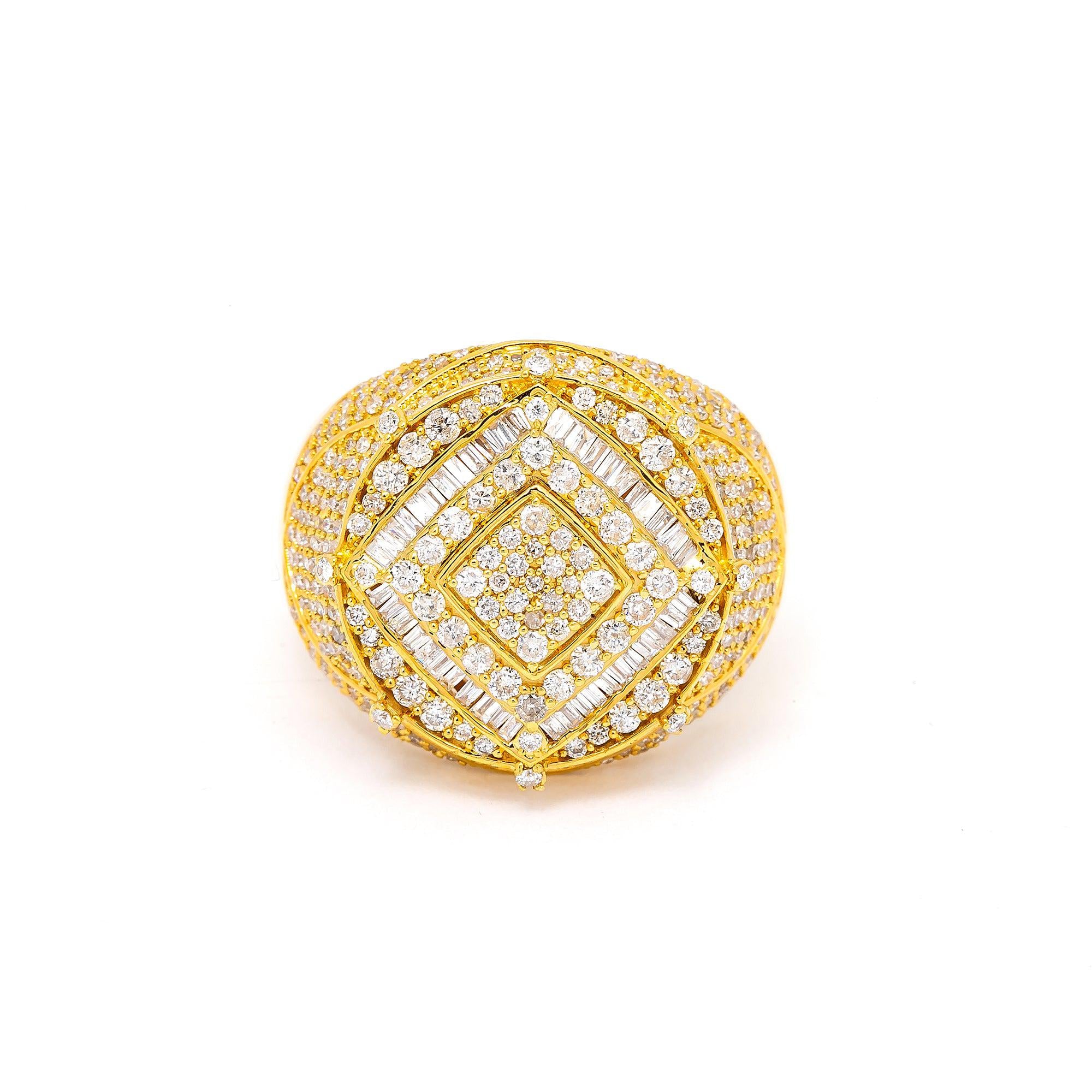 14K YELLOW GOLD MEN'S RING WITH 2.17 CT DIAMONDS