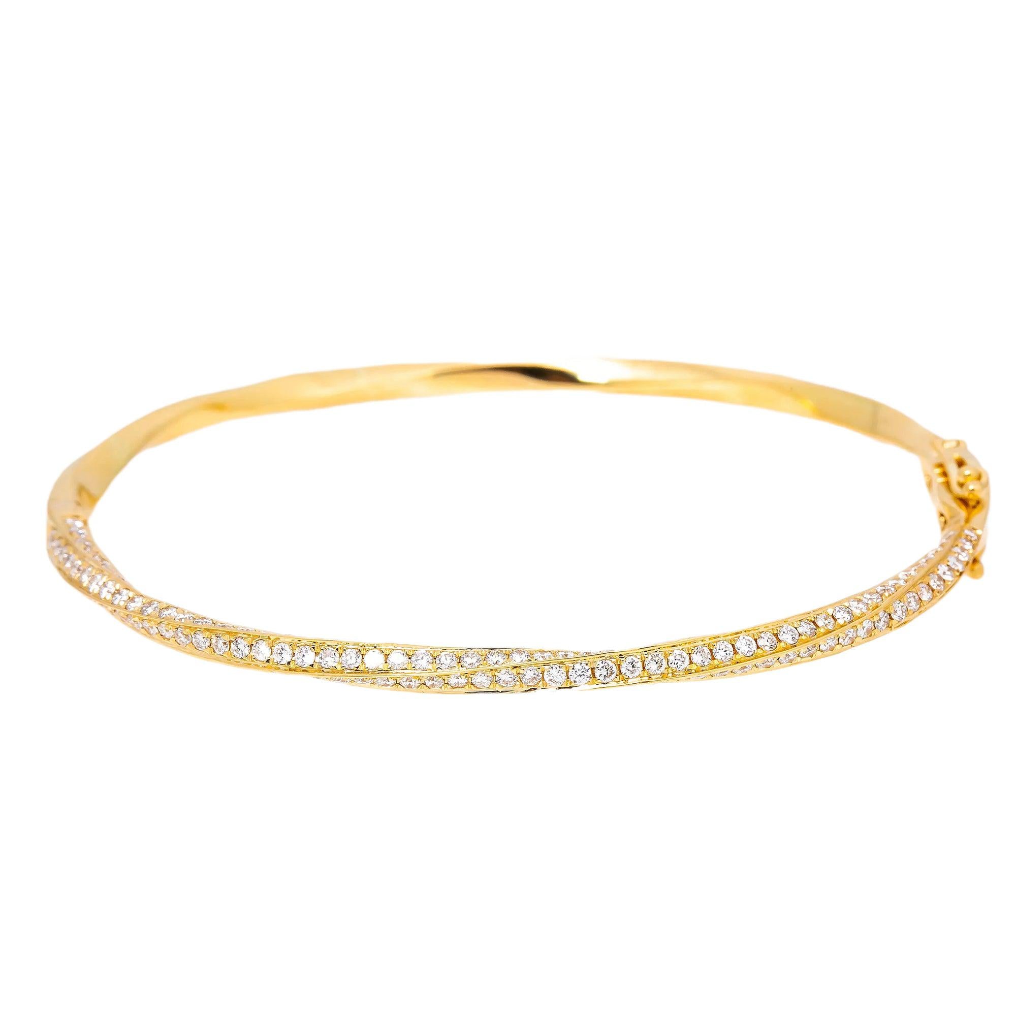 18K YELLOW GOLD LADIES BRACELET WITH 2.08 CT DIAMONDS
