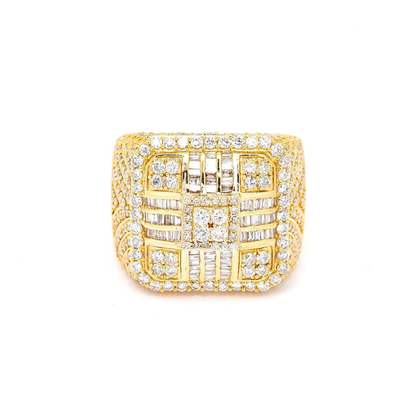 14K YELLOW GOLD MEN'S RING WITH 2.78 CT DIAMONDS