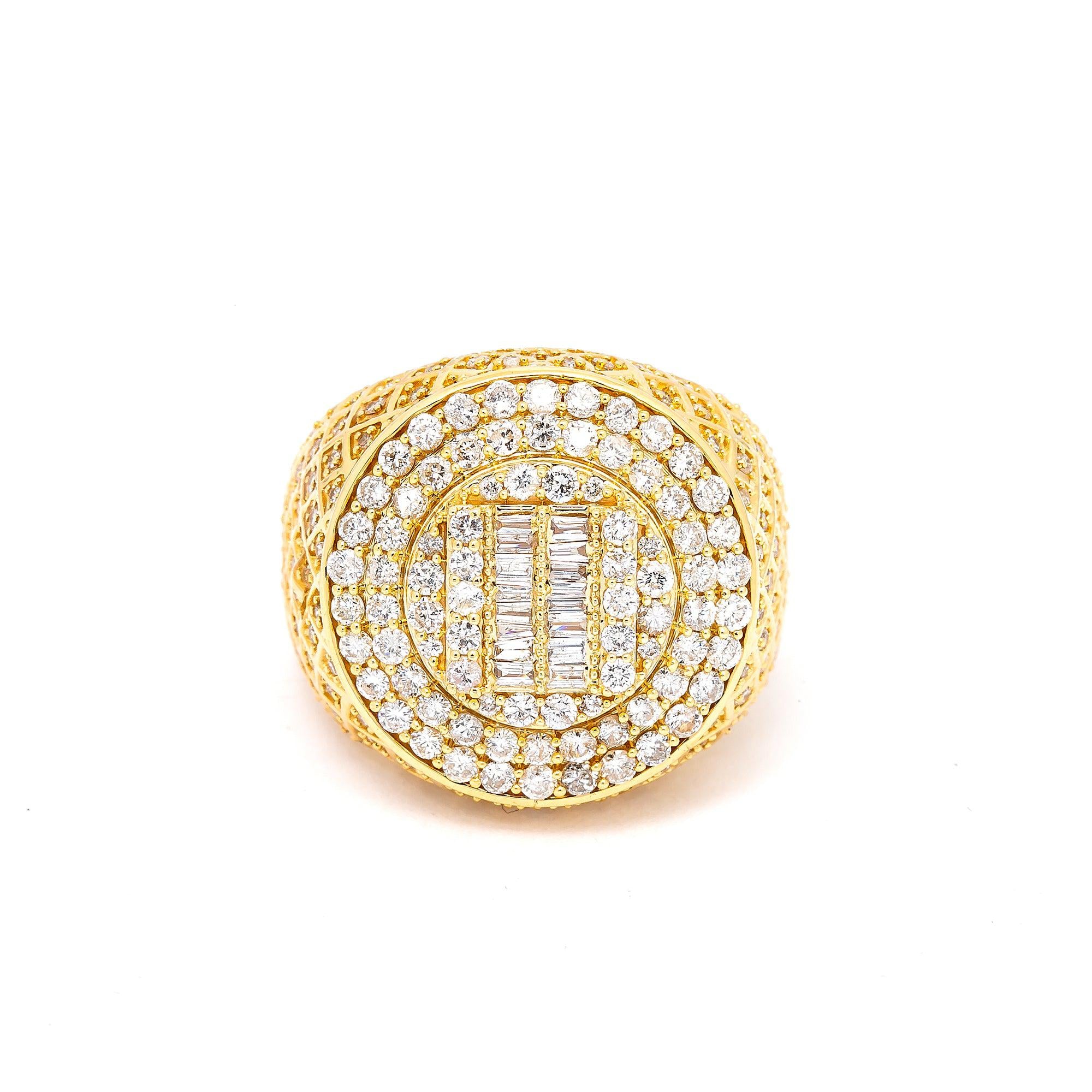 14K YELLOW GOLD MEN'S RING WITH 2.60 CT DIAMONDS