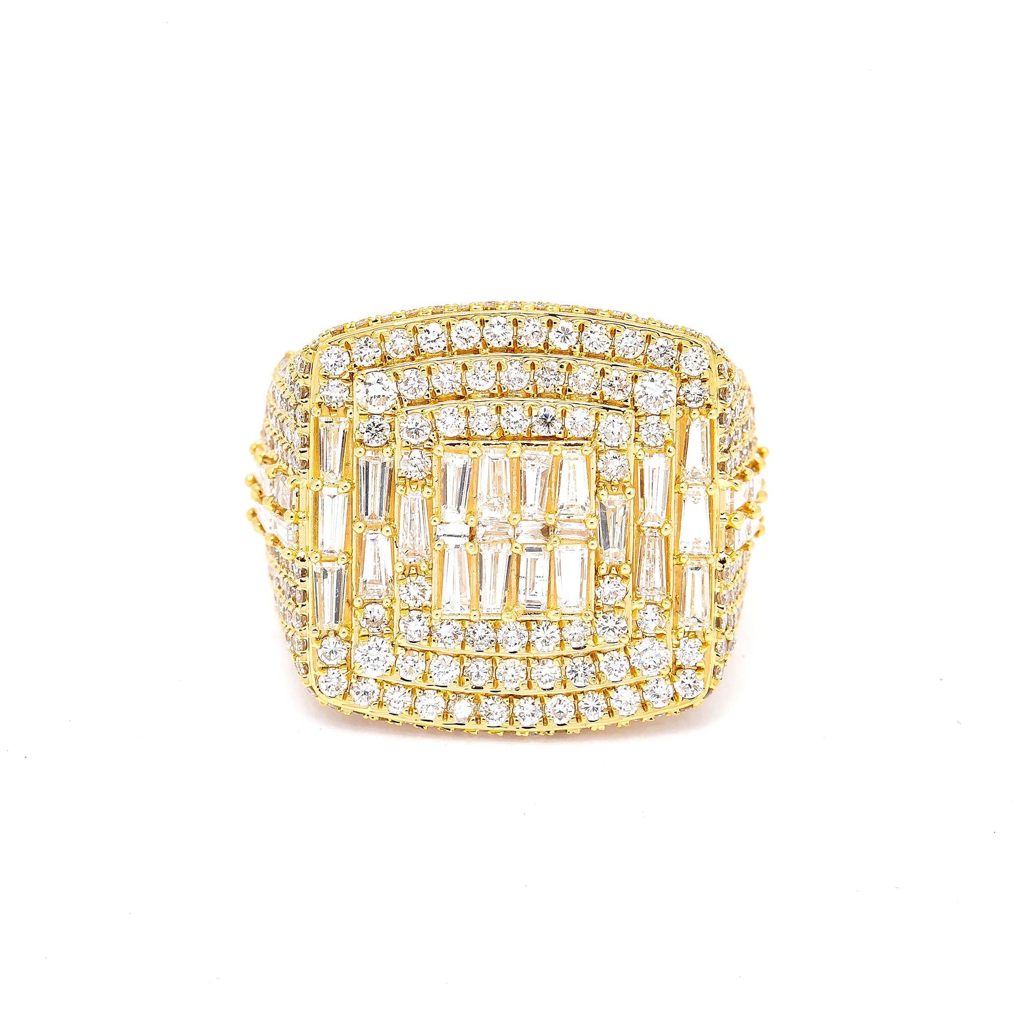 14K YELLOW GOLD MEN'S RING WITH 1.5 CT DIAMONDS