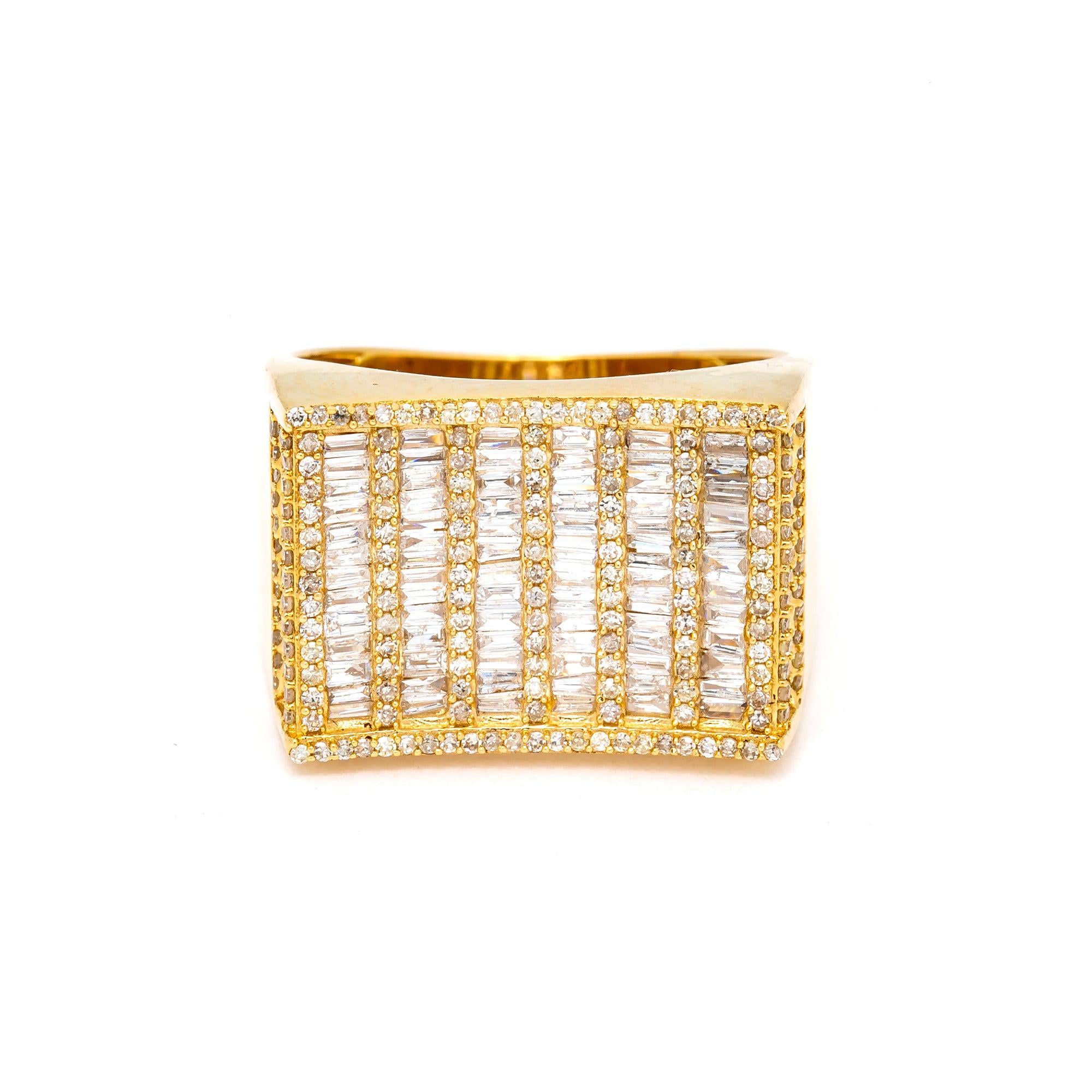 14K YELLOW GOLD MEN'S RING WITH 1.5 CT DIAMONDS