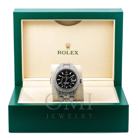 Rolex Sky-Dweller Diamond Watch, 326934 42mm, Black Dial With 29.75 CT Diamonds