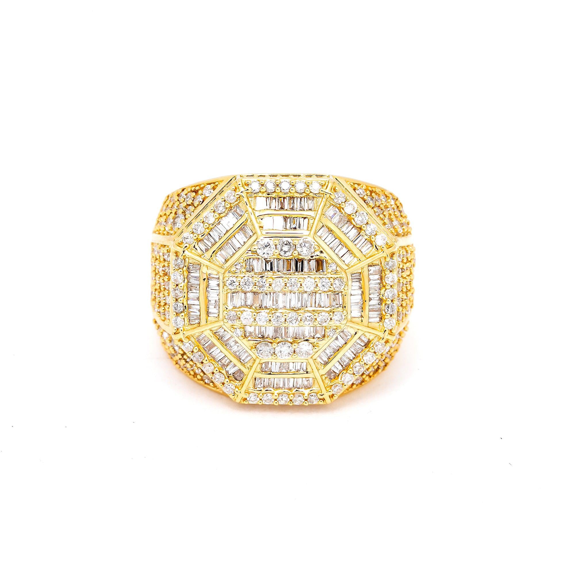 14K YELLOW GOLD MEN'S RING WITH 2.21 CT DIAMONDS