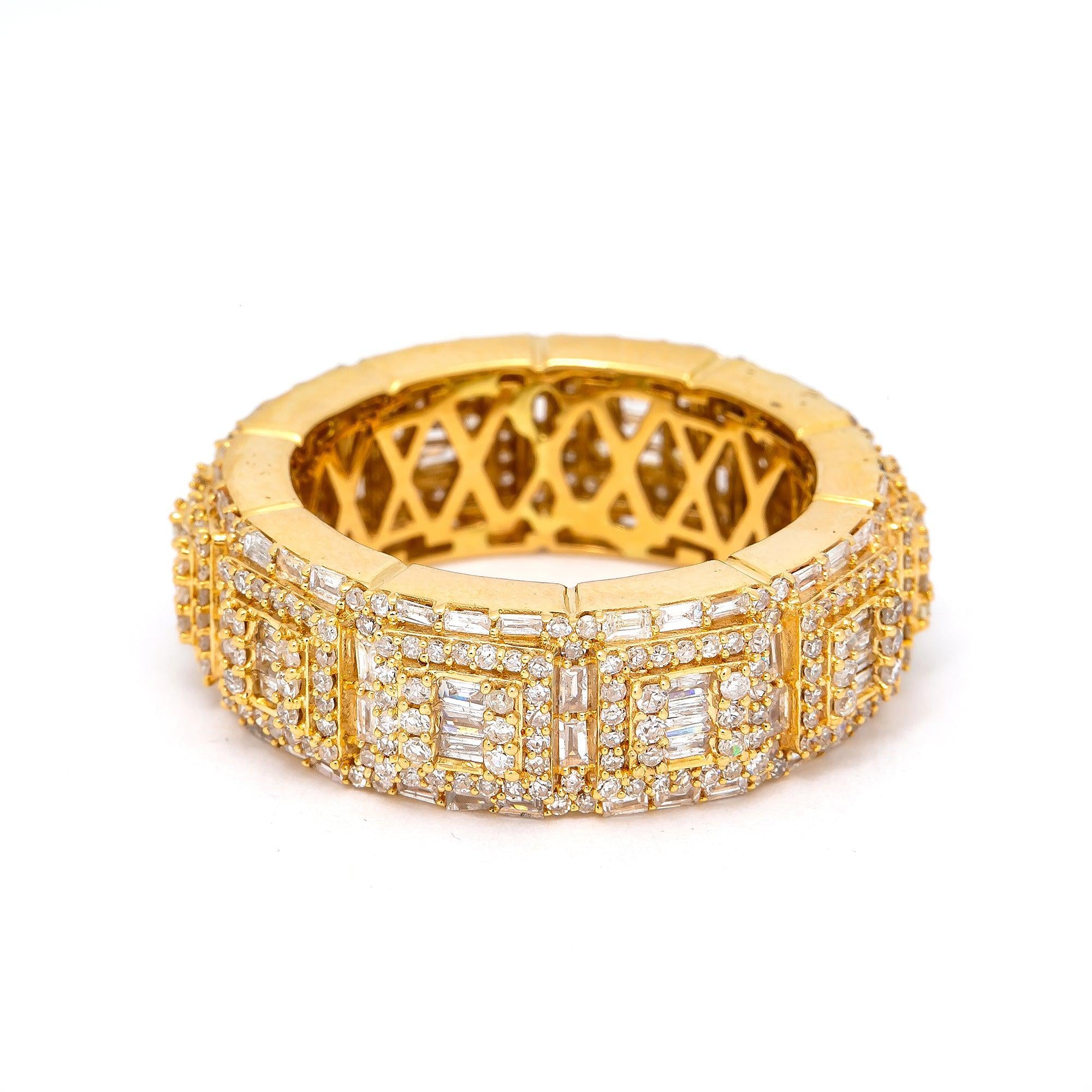 14K YELLOW GOLD MEN'S RING WITH 2.80 CT DIAMONDS