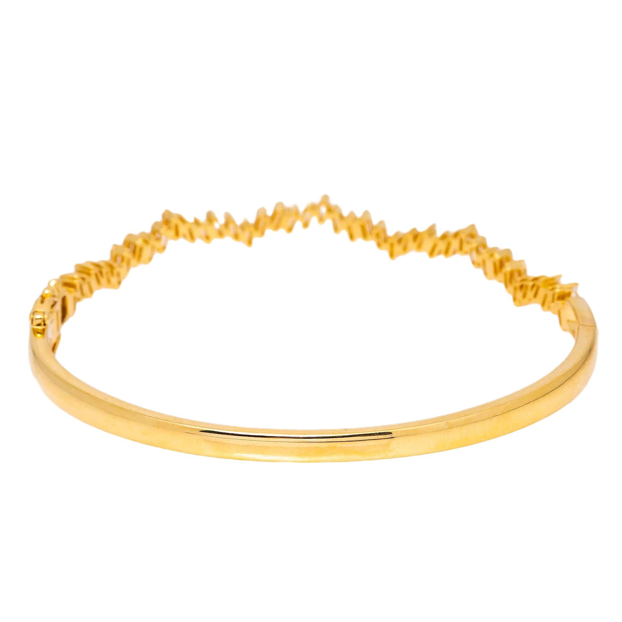 18K YELLOW GOLD LADIES BAGUETTE BRACELET WITH 1.59 CT DIAMONDS