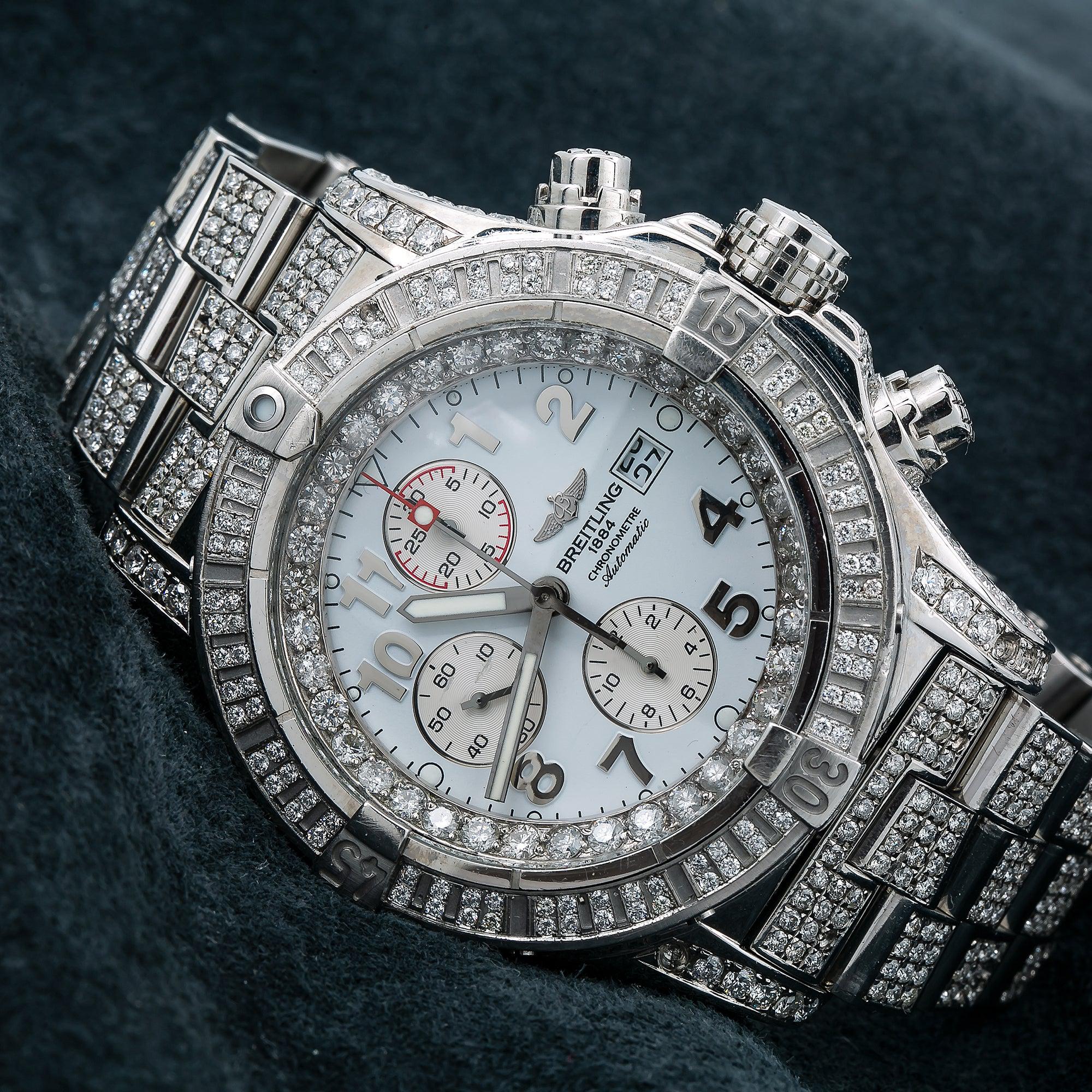 Buy Breitling Super Avenger A13370 48MM White Diamond Dial With 15