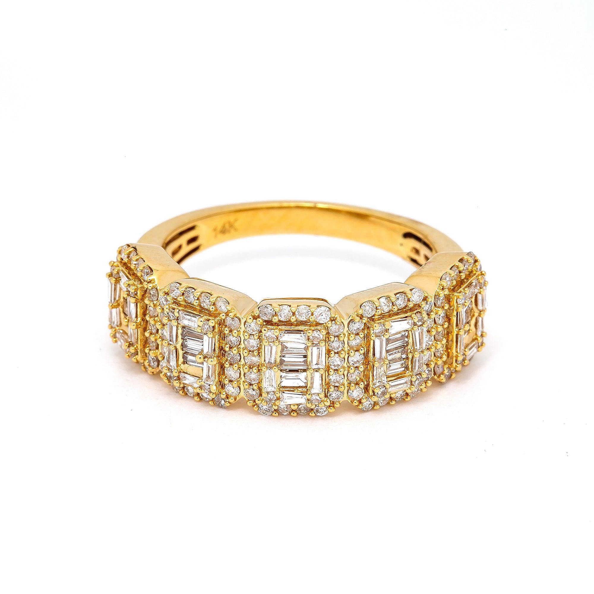 14K YELLOW GOLD MEN'S RING WITH 1.44 CT DIAMONDS