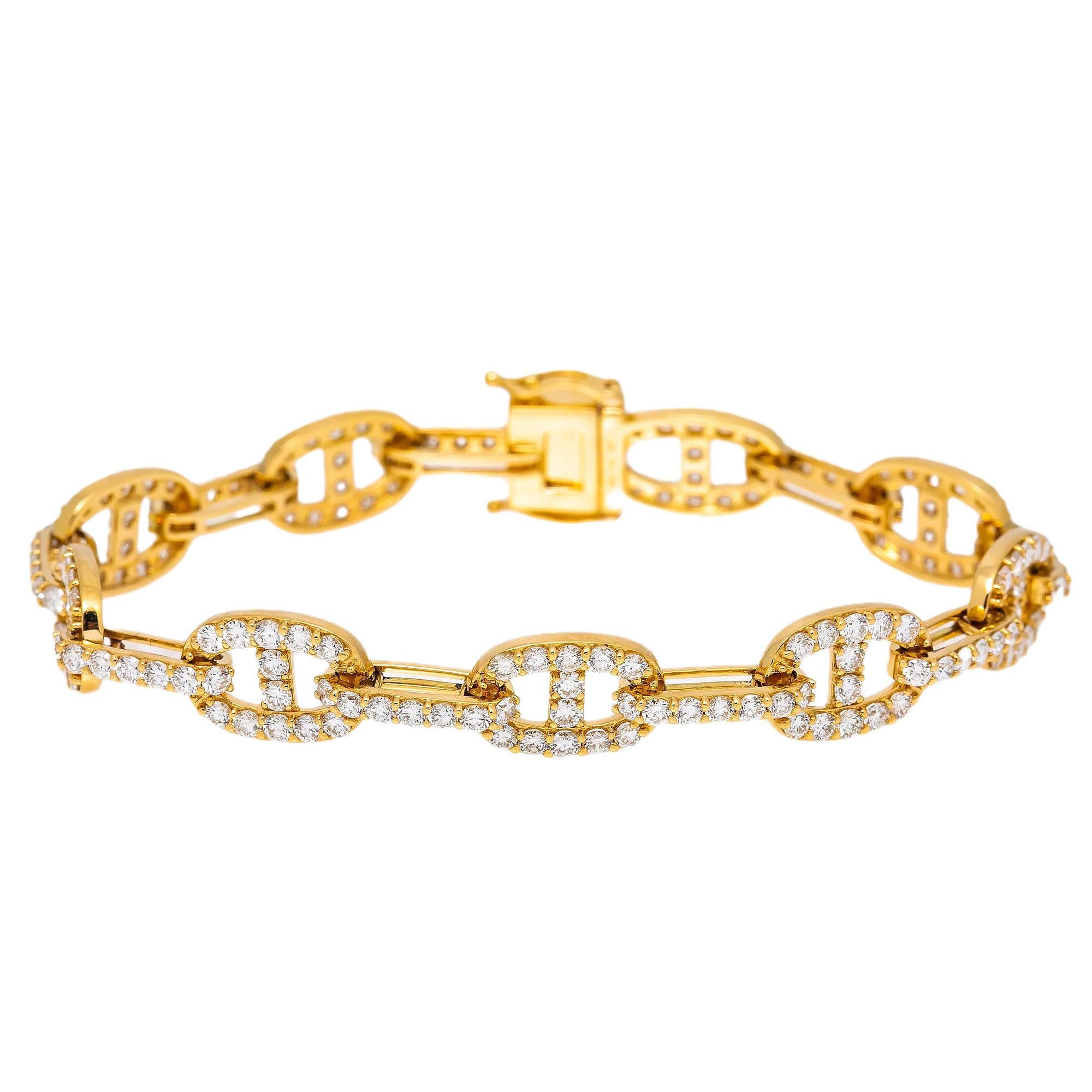 18K YELLOW GOLD LADIES BRACELET WITH 5.00 CT DIAMONDS