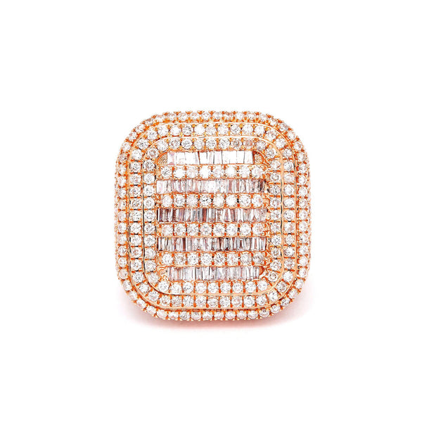 14K ROSE GOLD MEN'S RING WITH 5.72 CT DIAMONDS