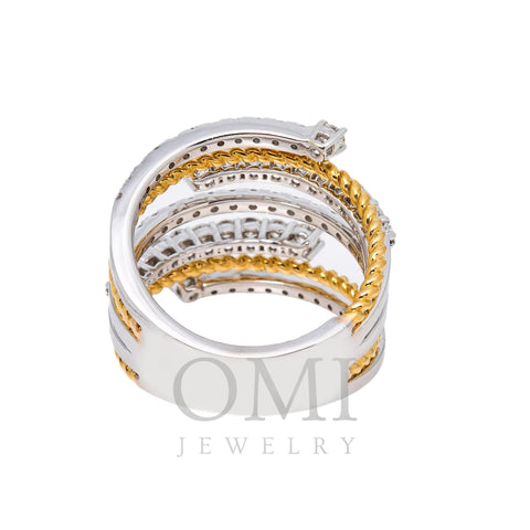 18K WHITE AND YELLOW GOLD LADIES RING WITH 2.20 CT DIAMONDS