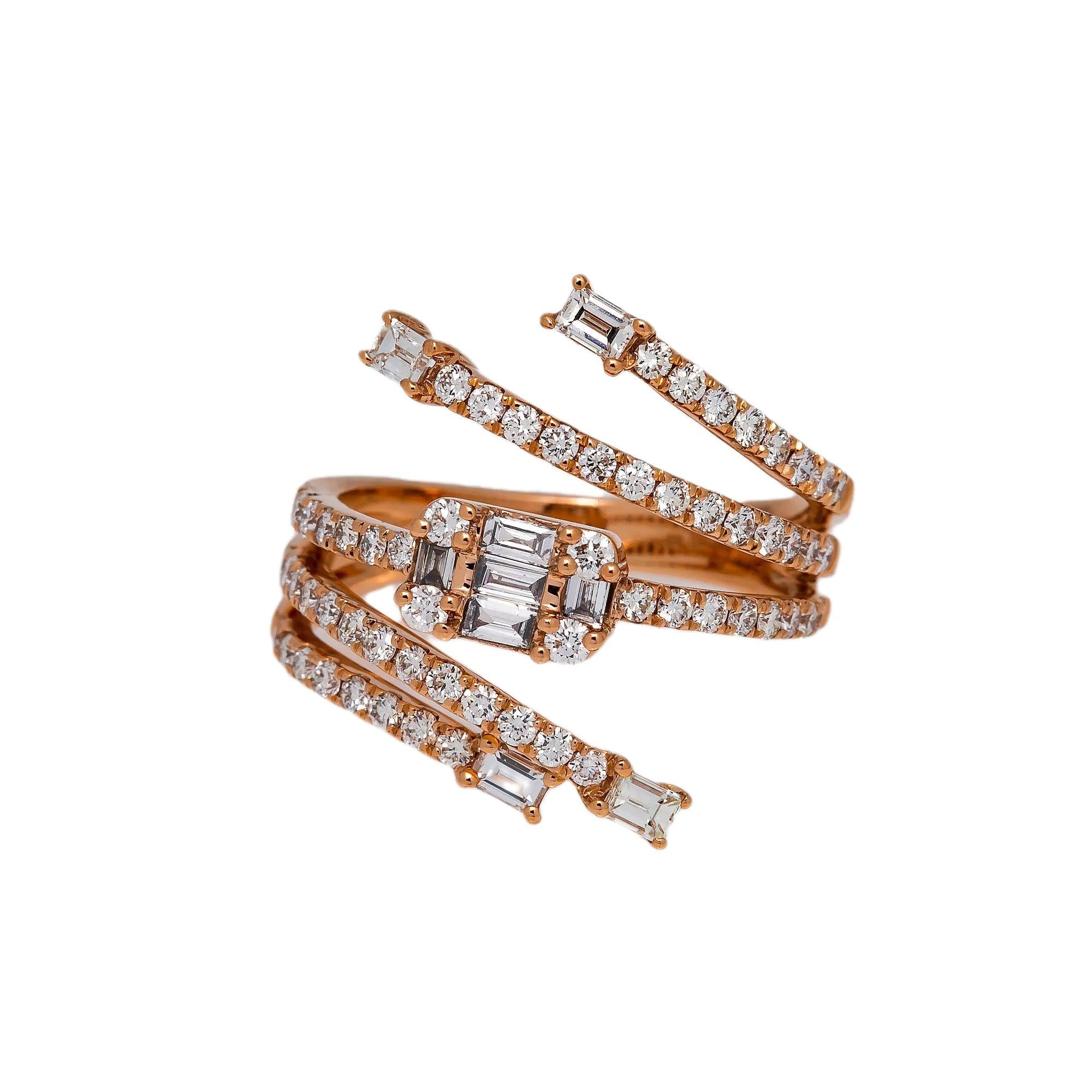 18K ROSE GOLD LADIES RING WITH 2.19 CT DIAMONDS