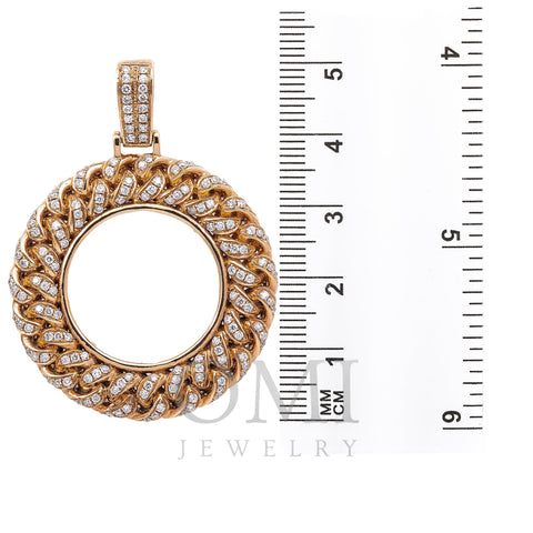 14K Rose Gold Donut Women's Pendant With 1.45 CT Diamonds