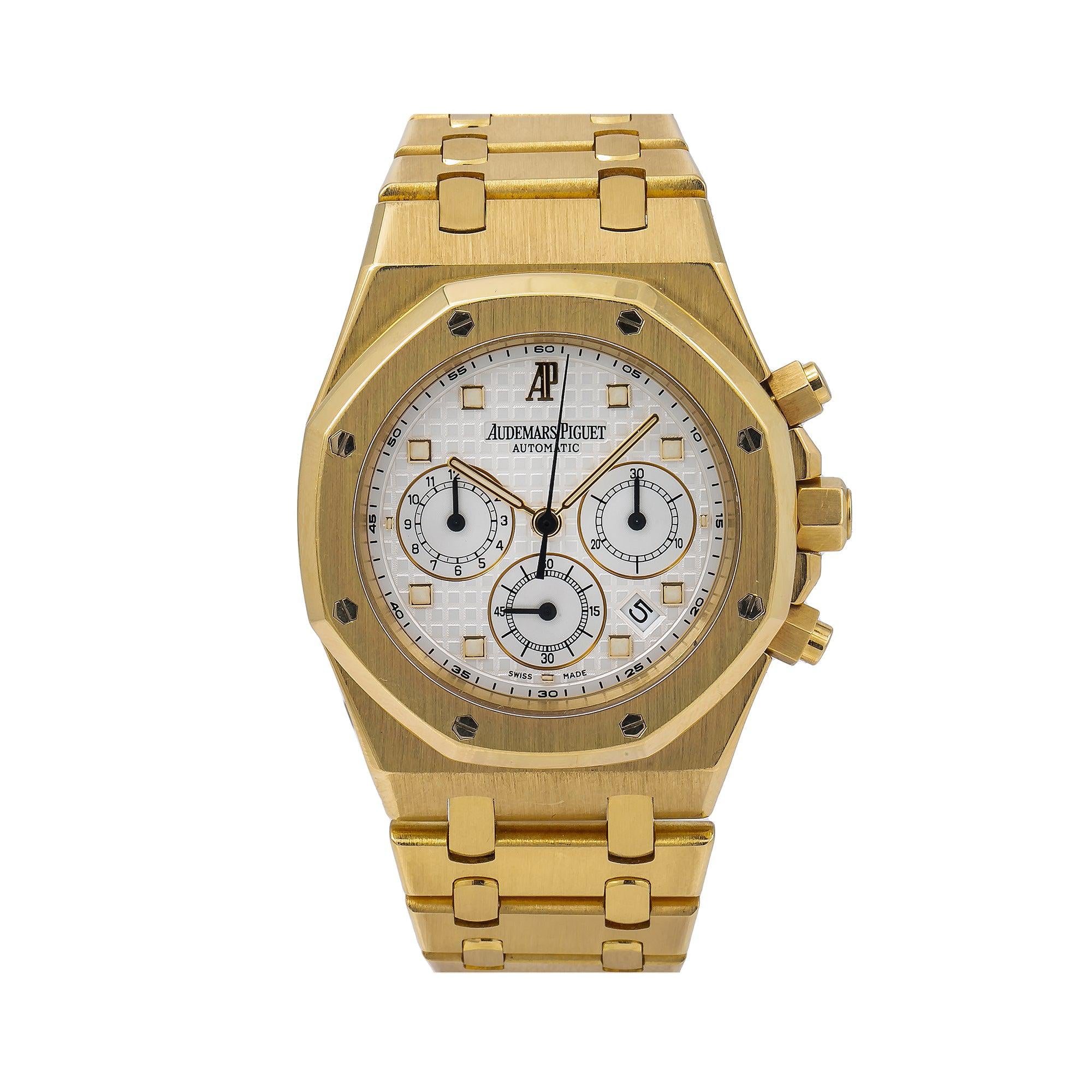 Audemars Piguet Royal Oak Chronograph 39MM 26022BA.OO.D088CR.01 White Dial Yellow Gold Bezel 18K Yellow Gold Bracelet