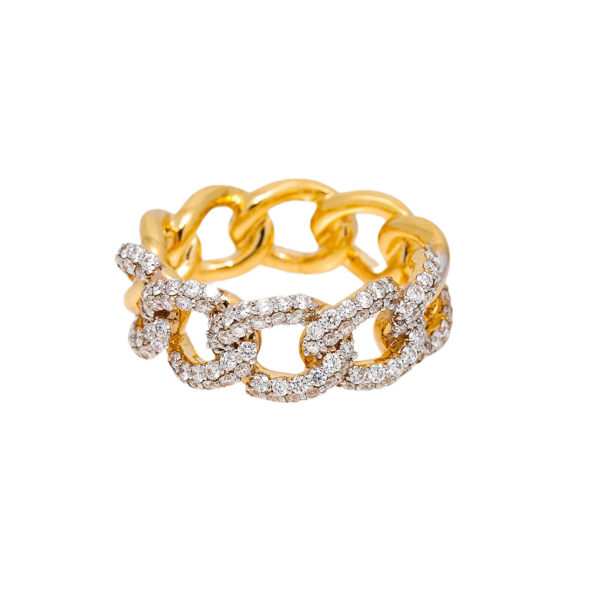 18K YELLOW GOLD LADIES RING WITH 2.01 CT DIAMONDS