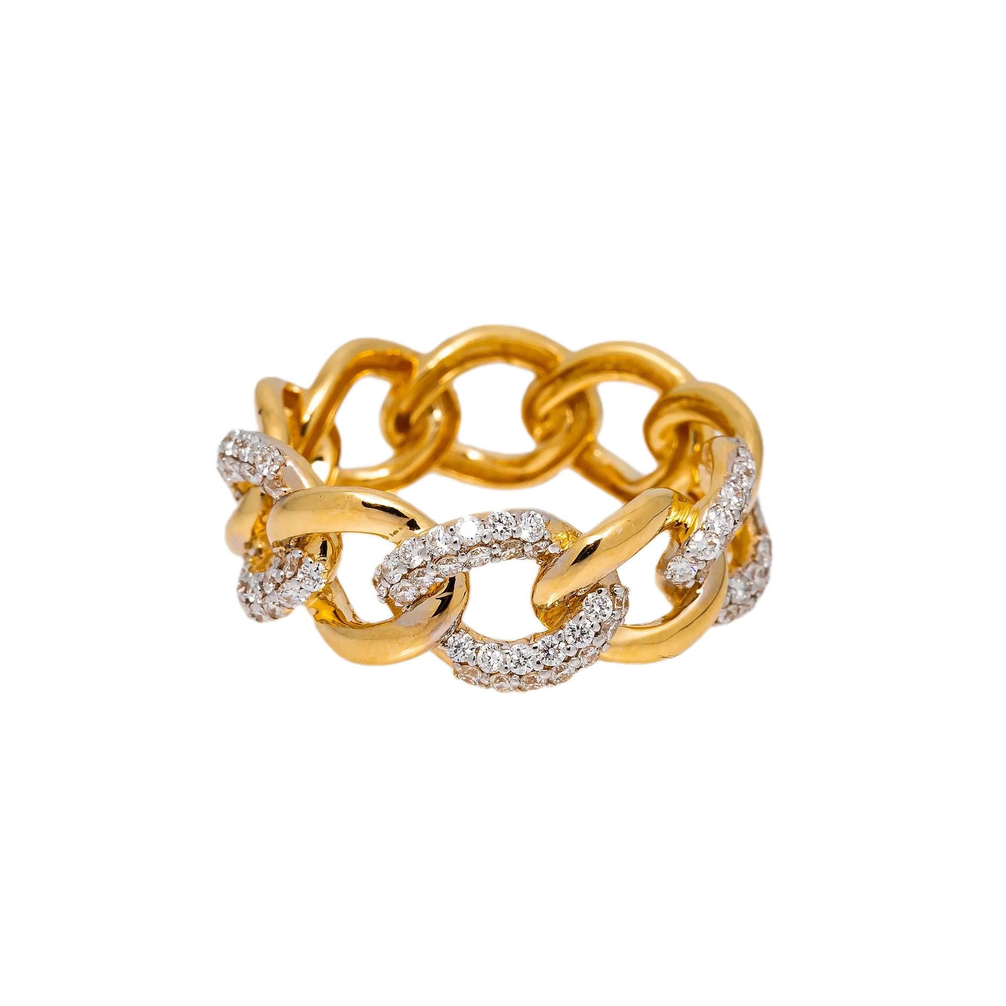 18K YELLOW GOLD LADIES RING WITH 1.57 CT DIAMONDS