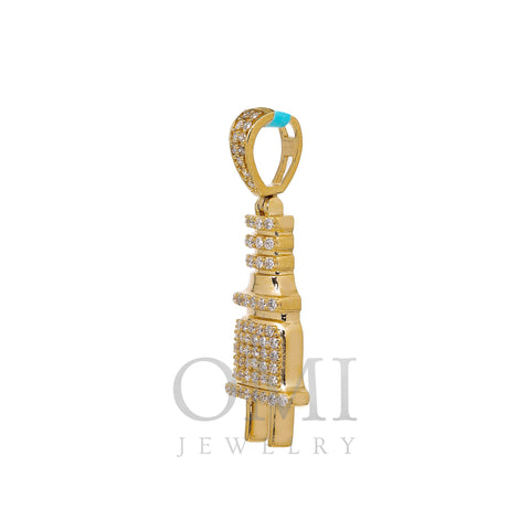 14K GOLD PLUG OUTLET PENDANT WITH 0.53 CT DIAMONDS