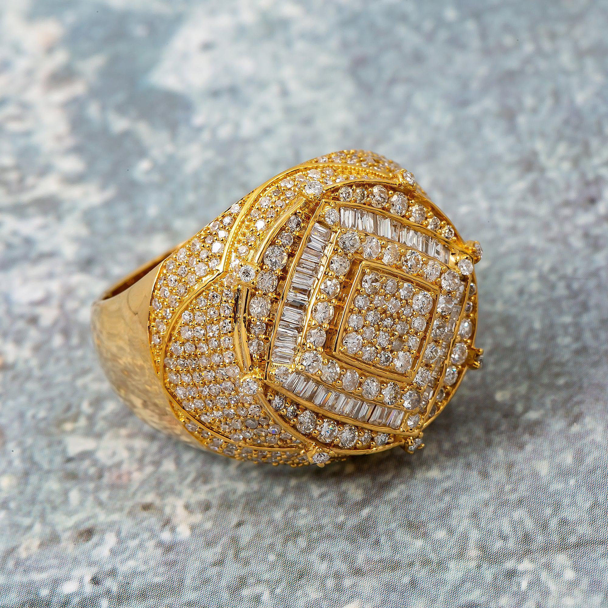 14K YELLOW GOLD MEN'S RING WITH 2.17 CT DIAMONDS