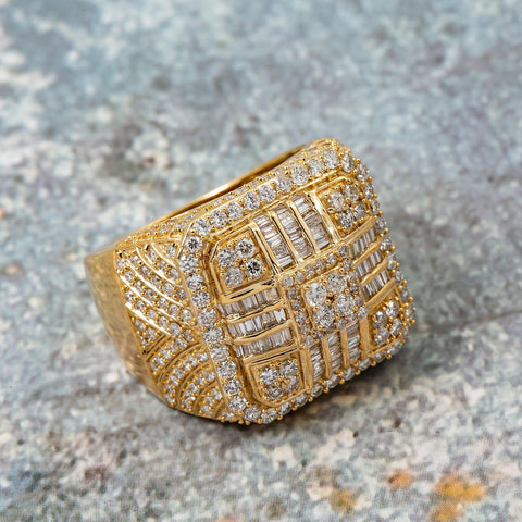 14K YELLOW GOLD MEN'S RING WITH 2.78 CT DIAMONDS