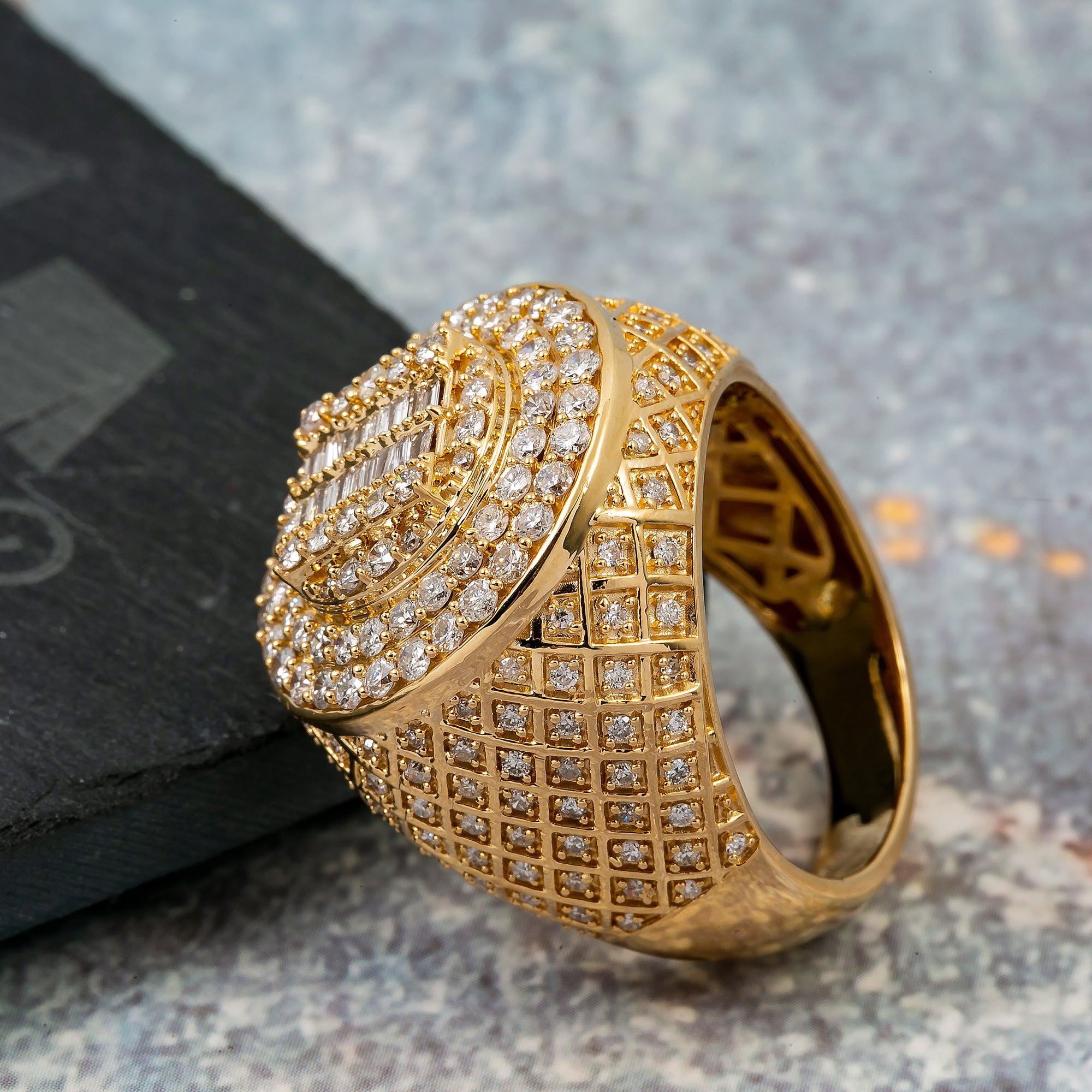 14K YELLOW GOLD MEN'S RING WITH 2.60 CT DIAMONDS