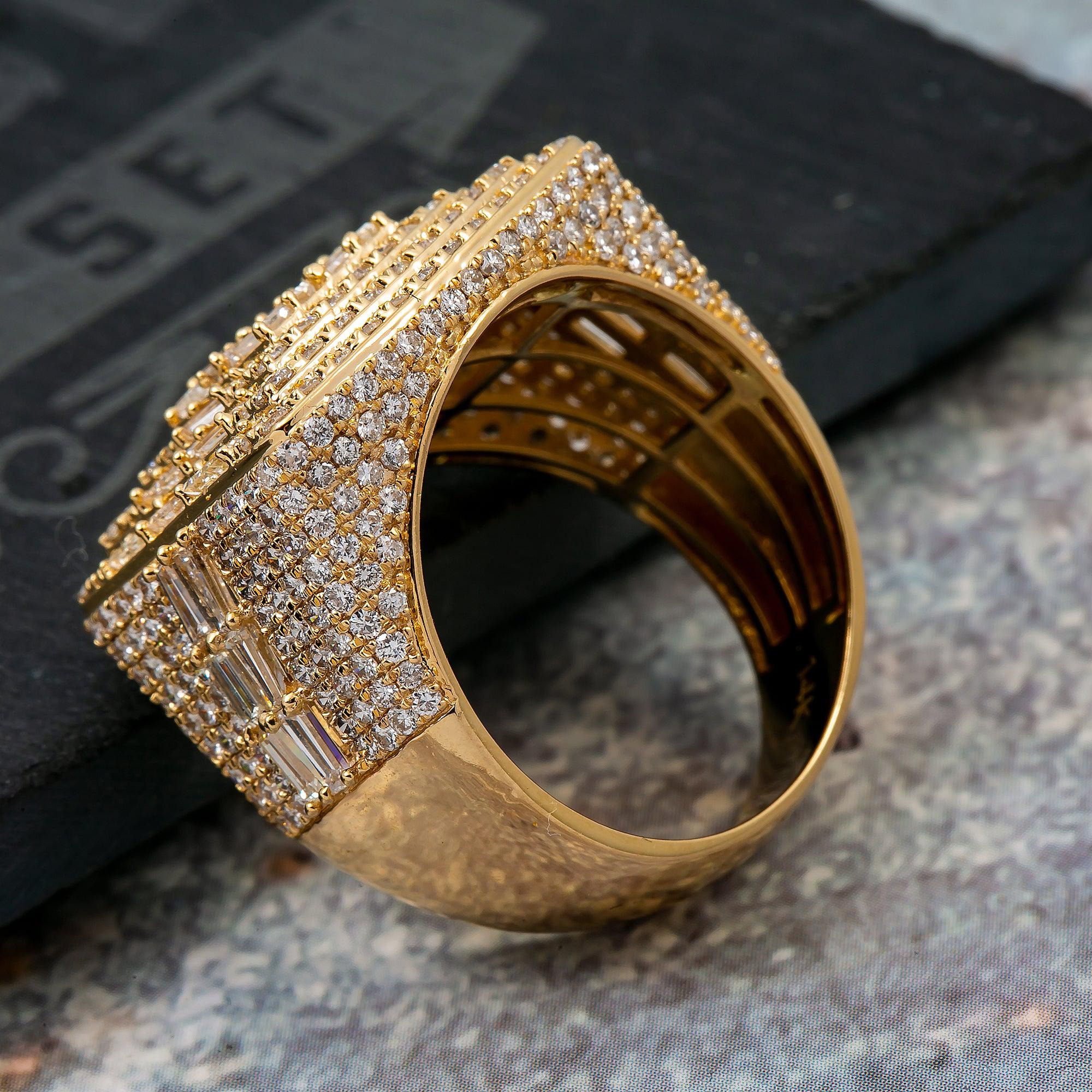 14K YELLOW GOLD MEN'S RING WITH 1.5 CT DIAMONDS
