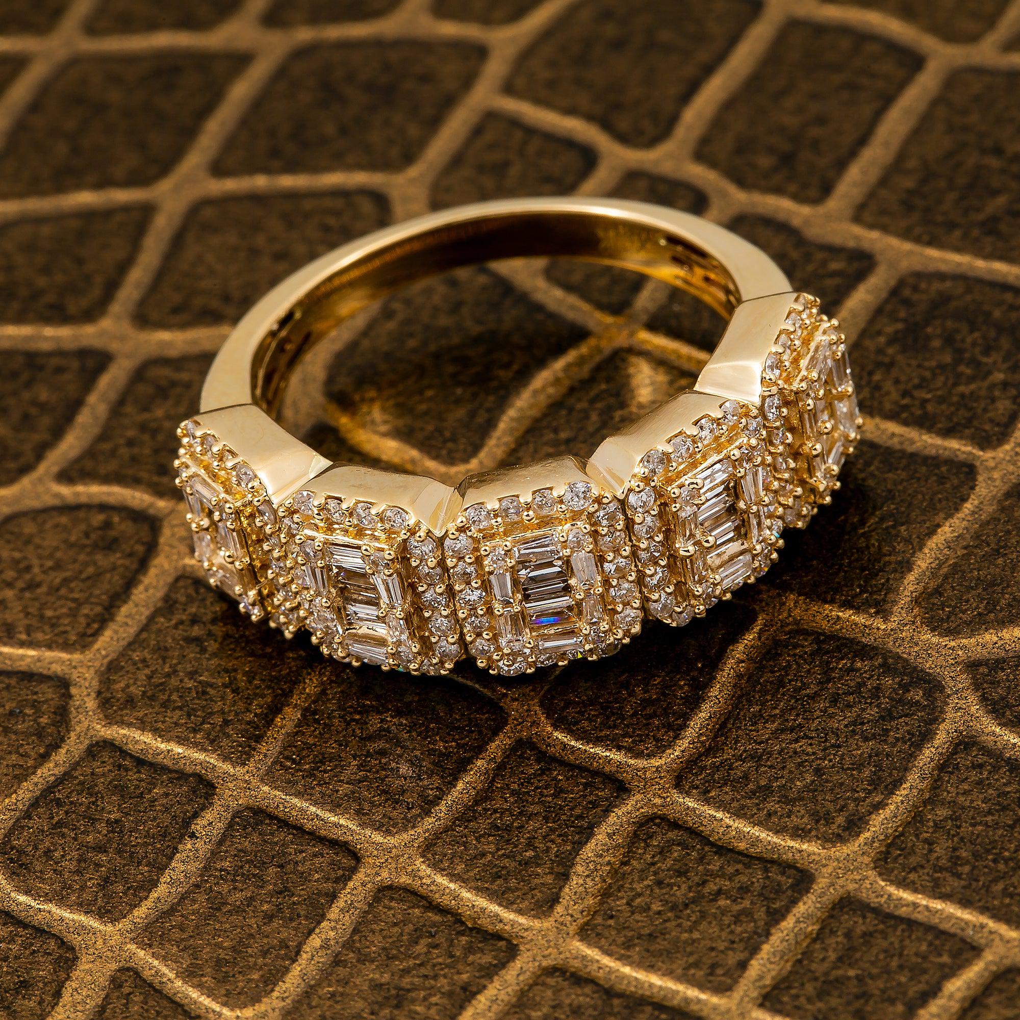 14K YELLOW GOLD MEN'S RING WITH 1.44 CT DIAMONDS