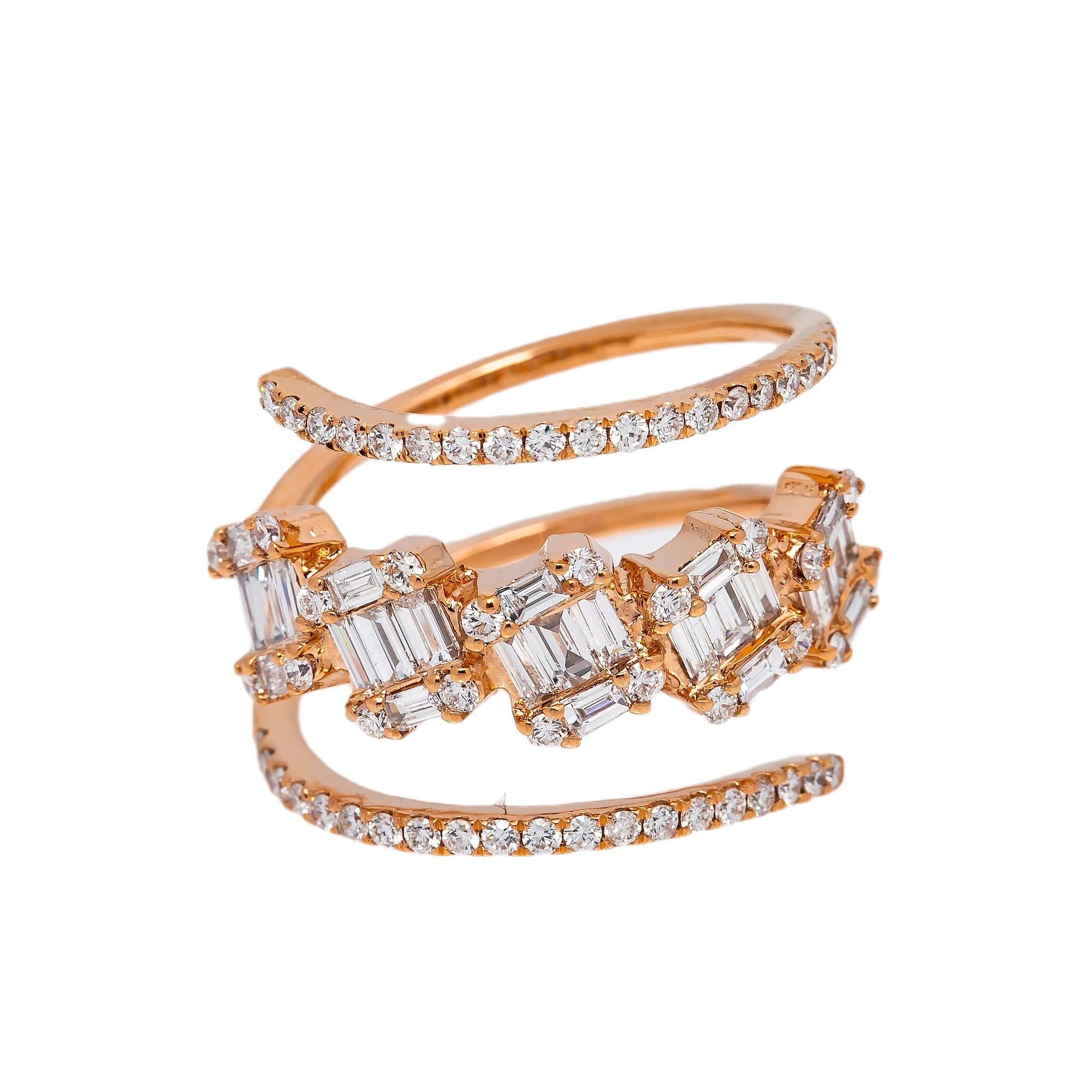 18K ROSE GOLD LADIES RING WITH 1.29 CT DIAMONDS