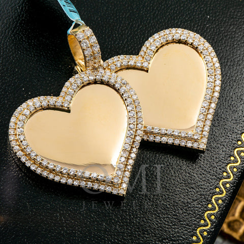 14K YELLOW GOLD LADIES HEARTS PENDANT WITH 2.52 CT DIAMONDS