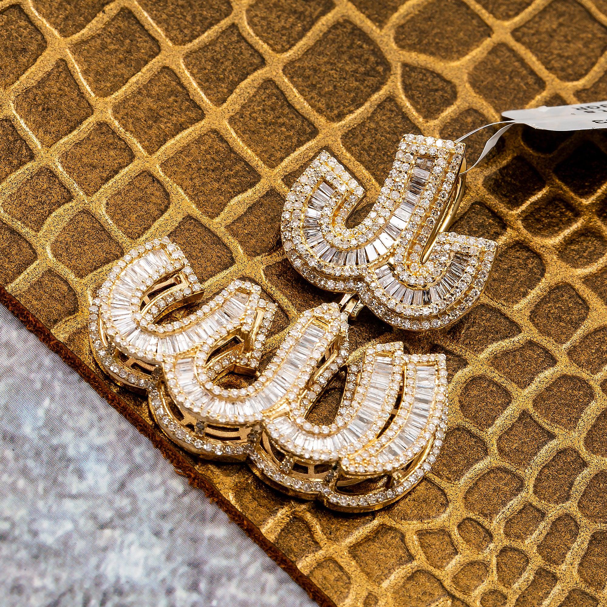14K YELLOW GOLD ALLAH PENDANT WITH 2.99 CT DIAMONDS
