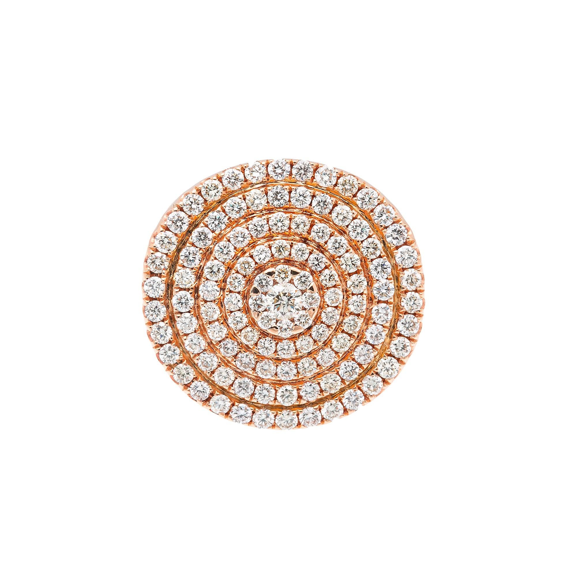 Unisex 14K Yellow/ Rose Gold Fancy Diamond Ring.