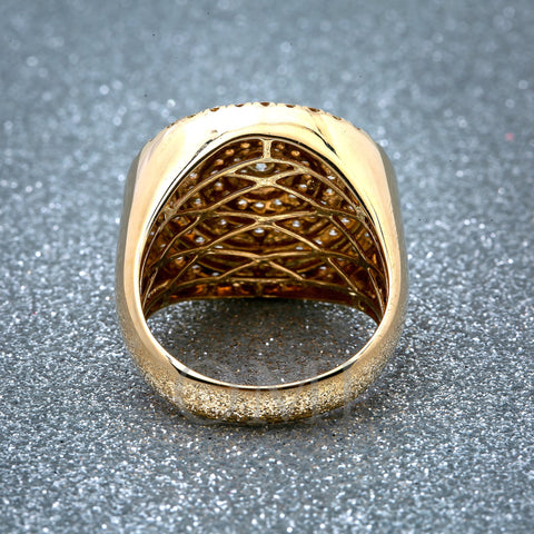 Unisex 14K Yellow/ Rose Gold Fancy Diamond Ring.
