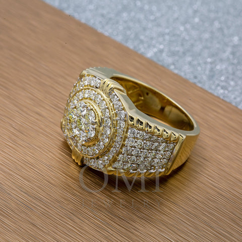 Unisex 14K Yellow/ Rose Gold Fancy Diamond Ring.