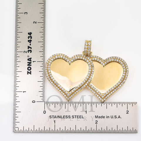 14K YELLOW GOLD LADIES HEARTS PENDANT WITH 2.52 CT DIAMONDS