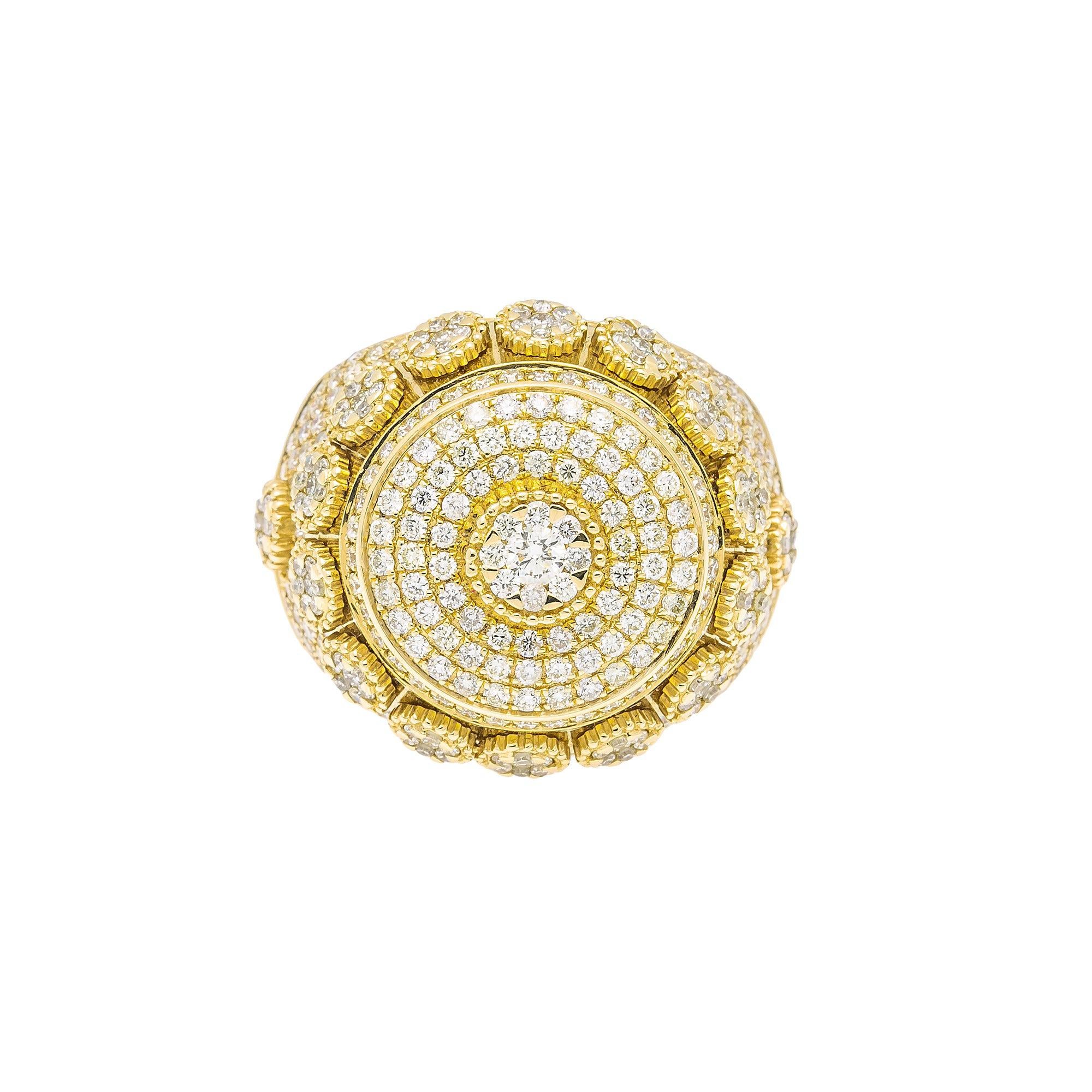 Unisex 14K Yellow/ Rose Gold Fancy Diamond Ring
