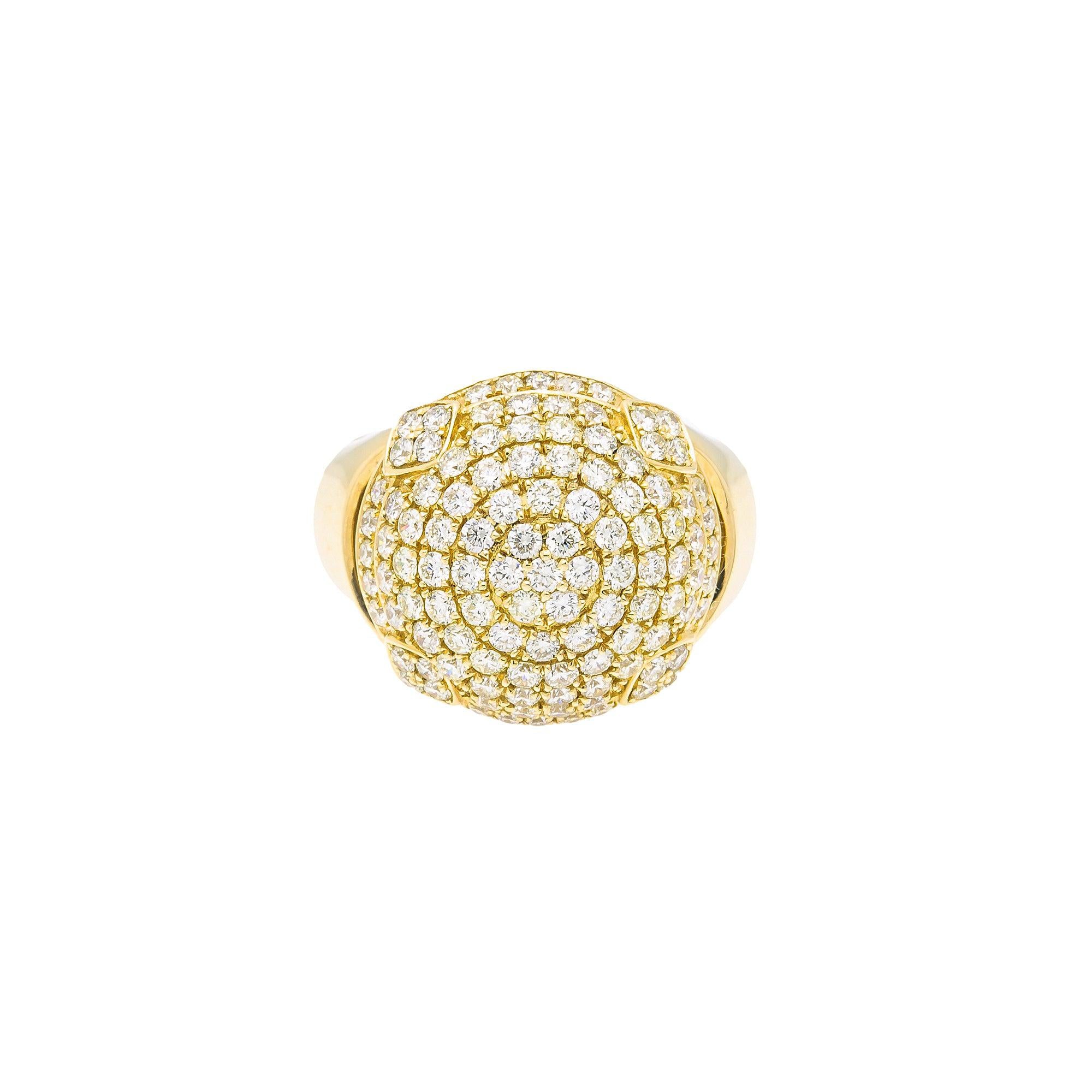 Unisex 14K Yellow/ Rose Gold Fancy Diamond Ring