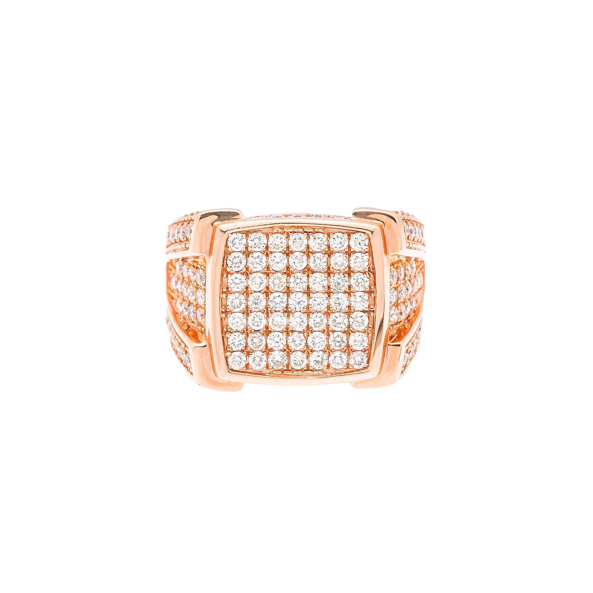 Unisex 14K Yellow/ Rose Gold Fancy Diamond Ring