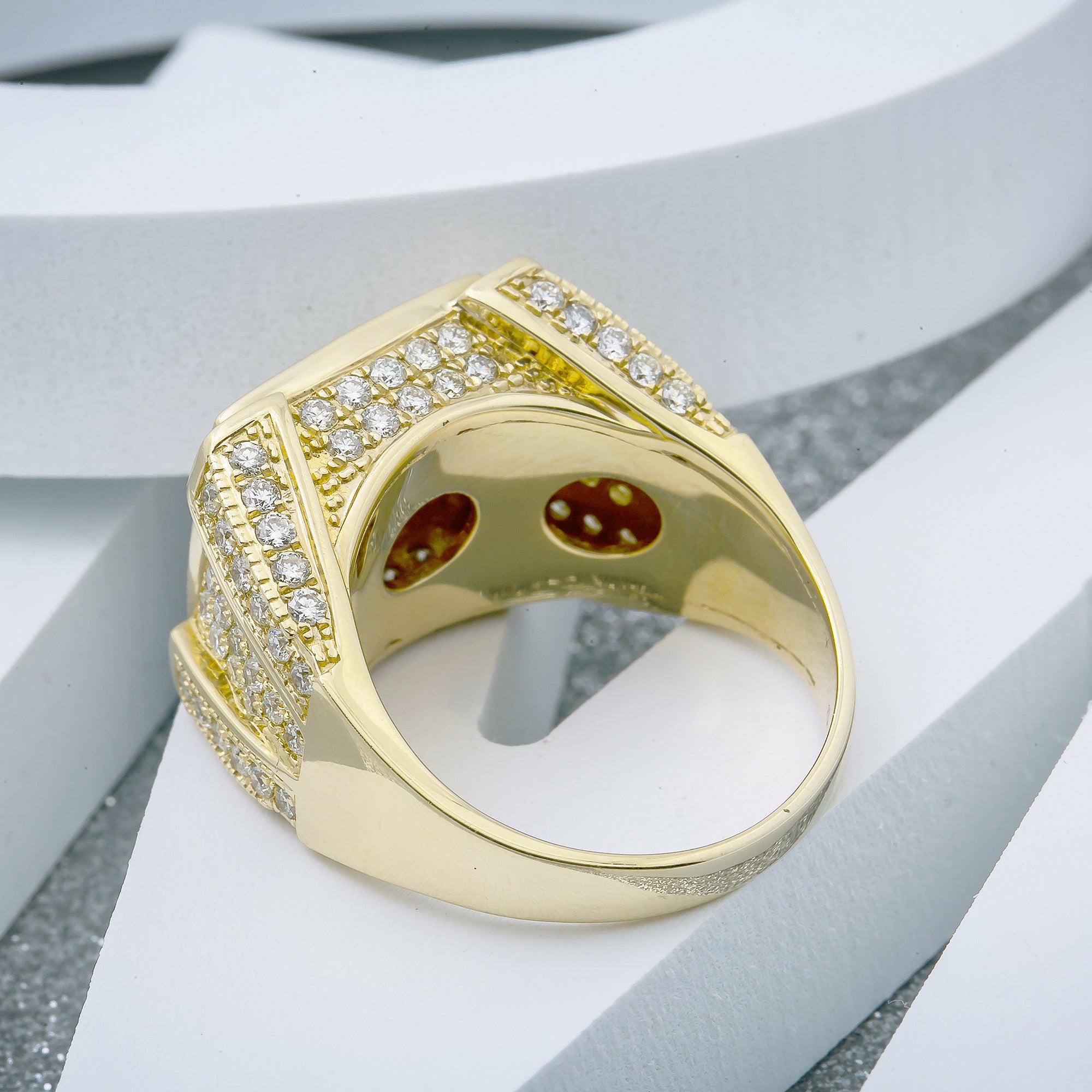 Unisex 14K Yellow/ Rose Gold Fancy Diamond Ring