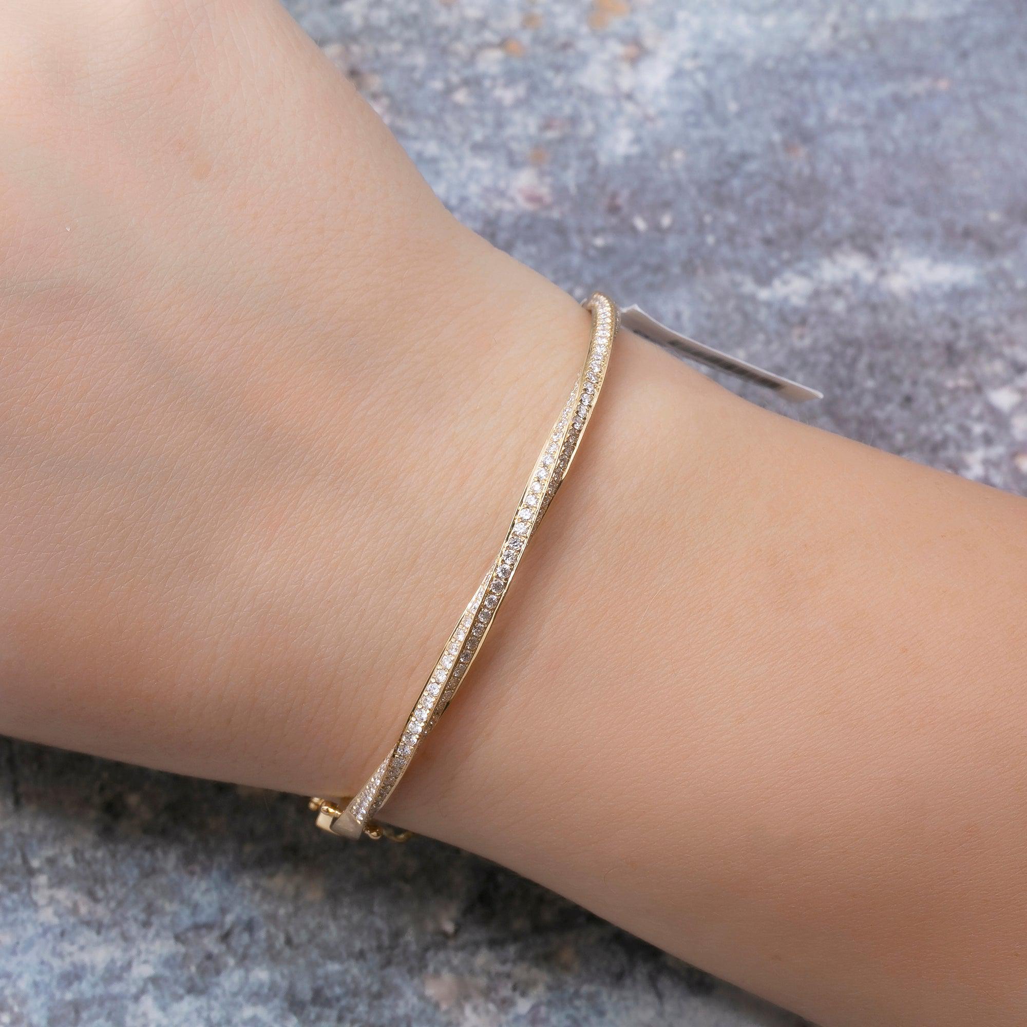 18K YELLOW GOLD LADIES BRACELET WITH 2.08 CT DIAMONDS