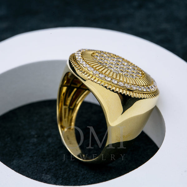 Men's 14K Yellow Gold With 1.37Ct Diamonds Statement Fancy Ring
