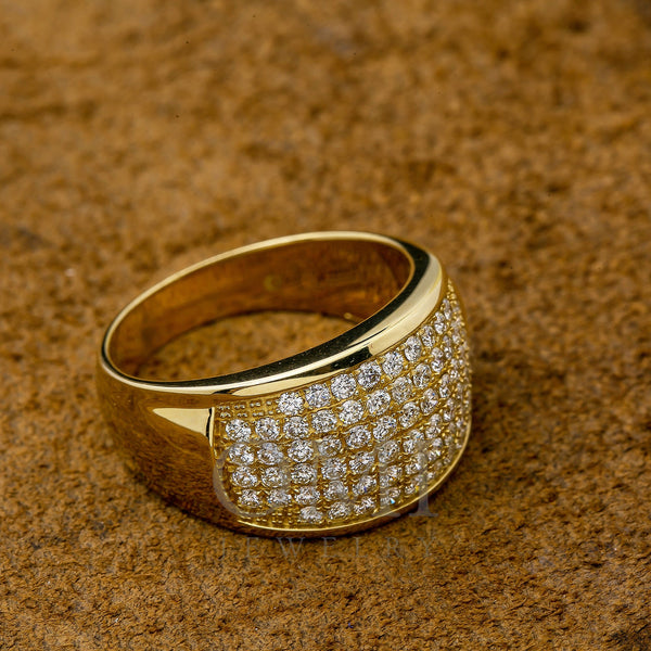 14K Yellow Gold Diamond 1.75 CT Fancy Statement Ring