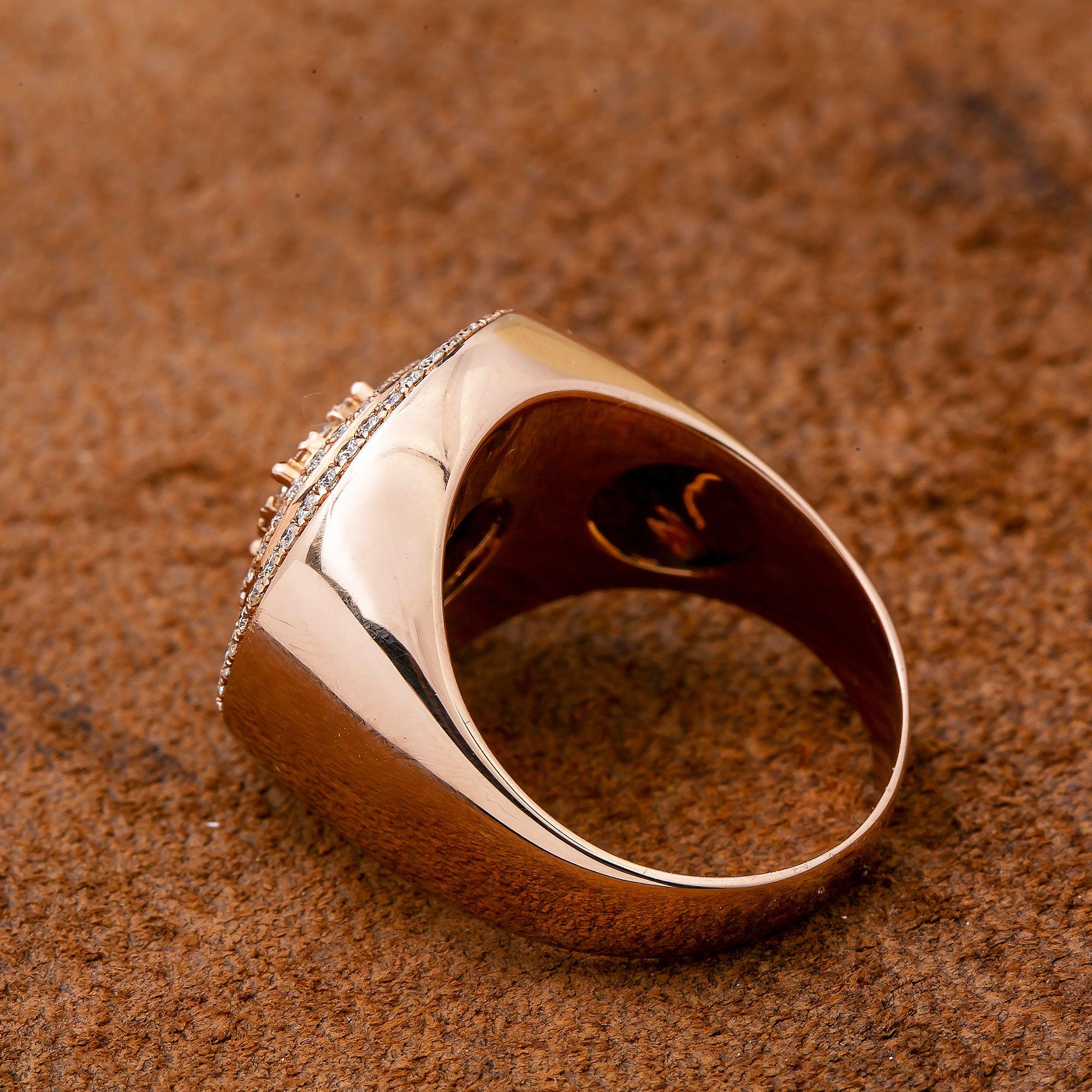 Men's 14K Rose Gold With 1.69 CT Fancy Statement Diamond Ring