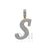 10K YELLOW GOLD LETTER S PENDANT WITH 1.38 CT DIAMONDS