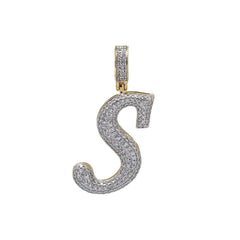 10kt real sold gold letter pendant S