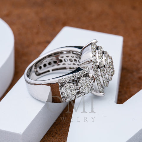 Men's 14K White Gold 3 CT Diamonds Fancy Statement  Ring