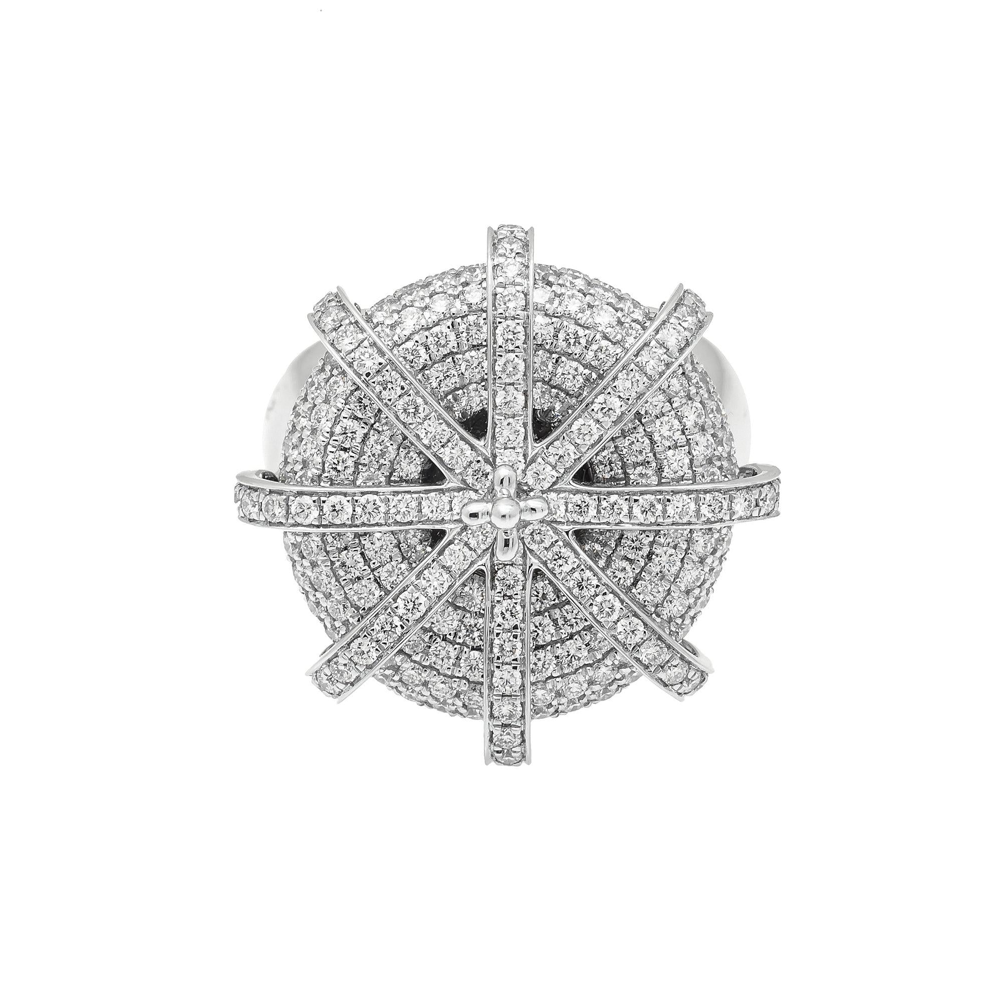 Men's 14K White Gold 3 CT Diamonds Fancy Ring