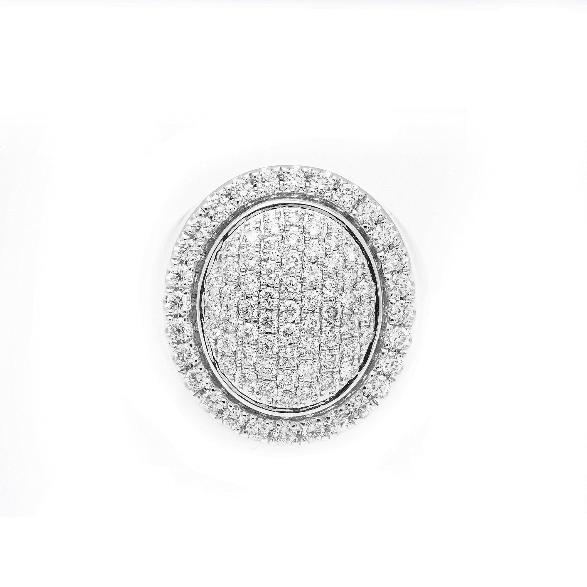 Unisex 14K  White Gold Fancy Diamond Ring